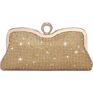 Women Bling Glitter Handbags Shoulder Bags Luxury Bags for Party Prom-C Gold